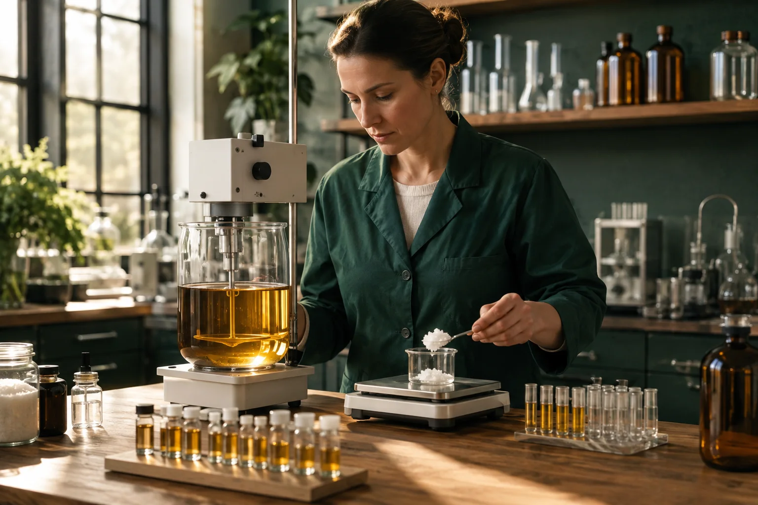 פיילוט של CBD במטריצה שמנית עם שקילה וערבול מבוקר