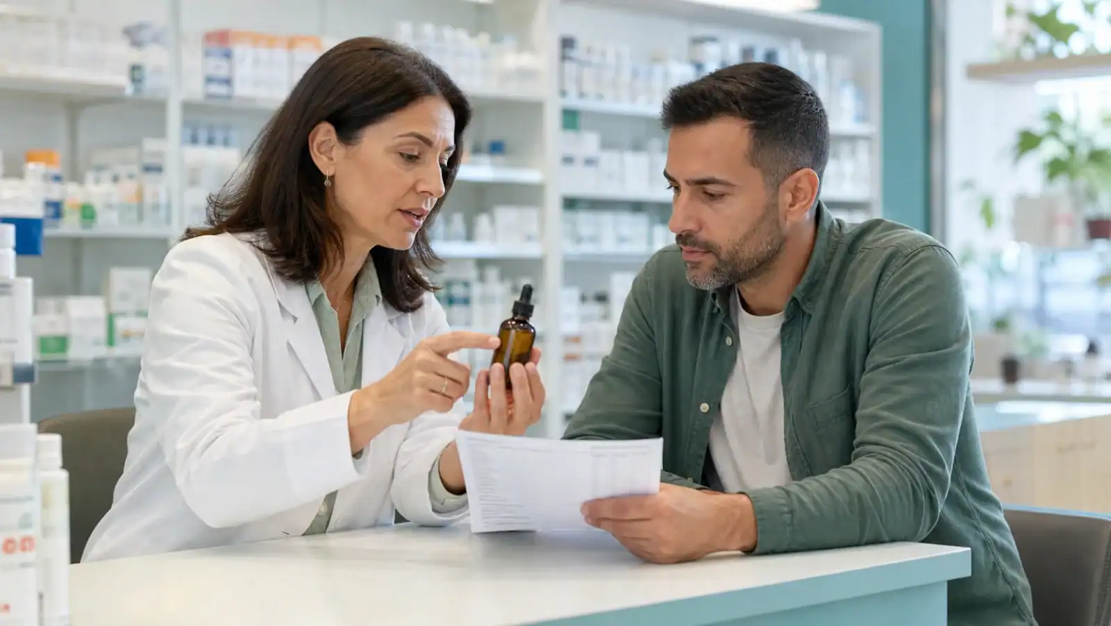 רוקחת בישראל בודקת מוצר CBD מול רשימת תרופות