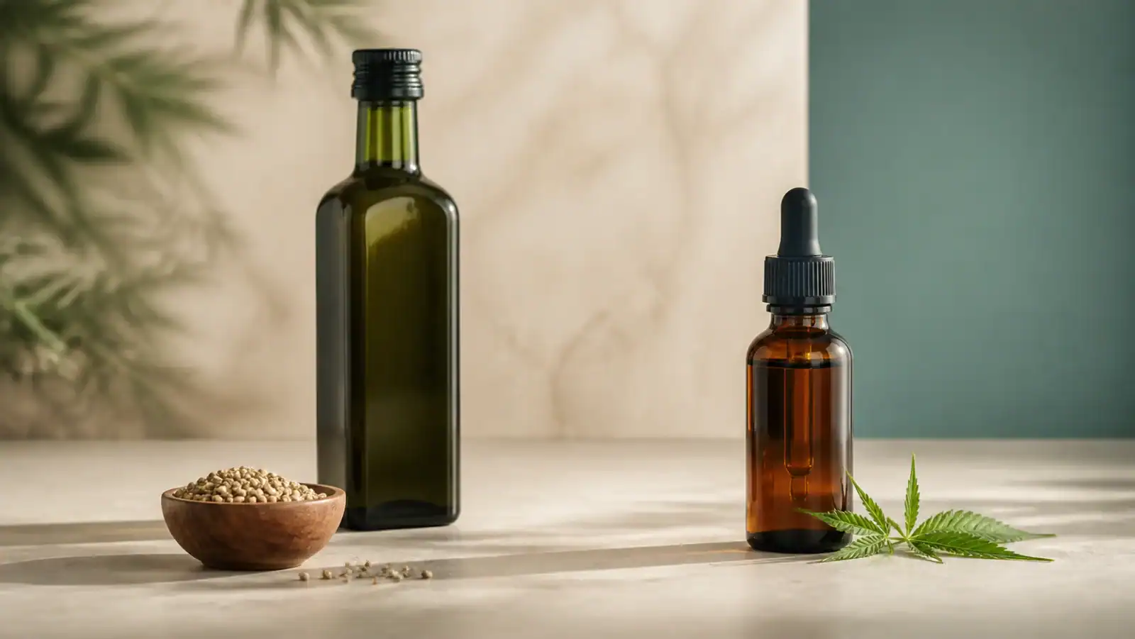 השוואה בין בקבוק שמן CBD לבקבוק שמן זרעי המפ